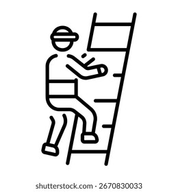 Um ícone de estilo linear que representa o rack de escadas