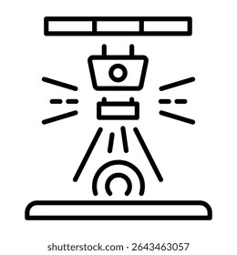 Ein lineares Symbol, das den Laserstrahl darstellt