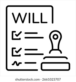A linear style icon representing last will