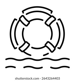 A linear style icon representing lifebuoy