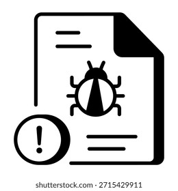 A linear style icon representing malicious file