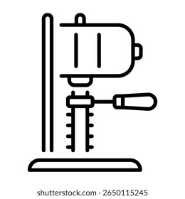Un icono de estilo lineal que representa el cortador manual