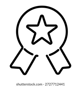 Um ícone de estilo linear que representa a medalha