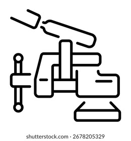 Um ícone de estilo linear que representa o preenchimento de metal