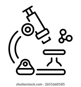 Um ícone de estilo linear representando o microscópio