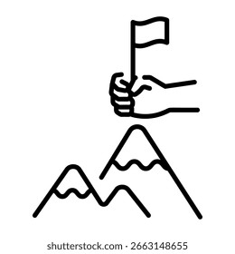 Un icono de estilo lineal que representa un hito