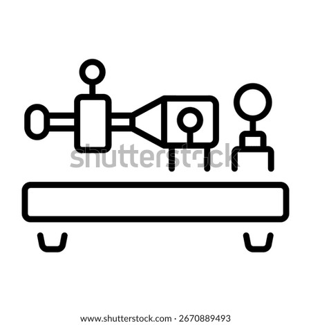 A linear style icon representing morse key