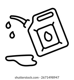 Um ícone de estilo linear que representa a lata de óleo