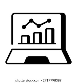 A linear style icon representing online analytics