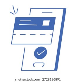 Un icono de estilo lineal que representa el pago en línea 



