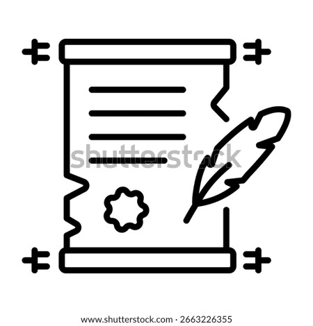 A linear style icon representing parchment paper 