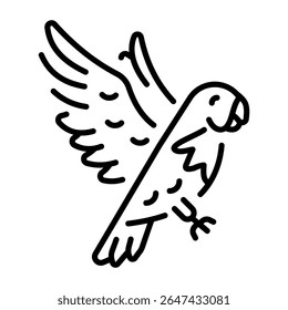 A linear style icon representing parrot