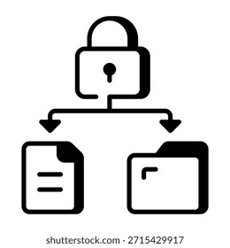 Um ícone de estilo linear que representa dados privados