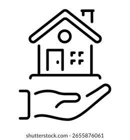 A linear style icon representing property loan