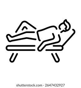 A linear style icon representing relaxing