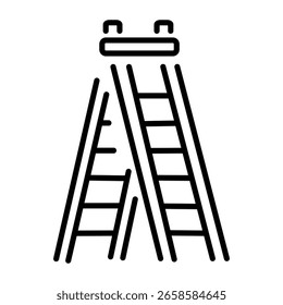 Um ícone de estilo linear representando a escada de resgate