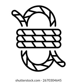 Ein lineares Symbol, das ein Seil darstellt