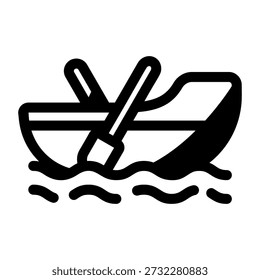Ein lineares Stilsymbol, das ein Ruderboot darstellt