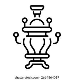 Um ícone de estilo linear representando o samovar  