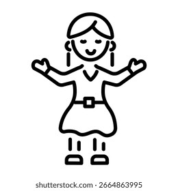 A linear style icon representing scottish kilt