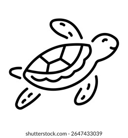 A linear style icon representing sea turtle