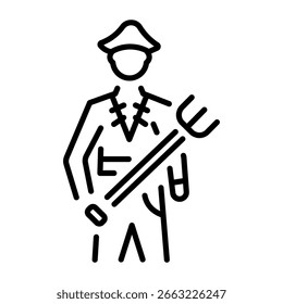 A linear style icon representing sea rover  