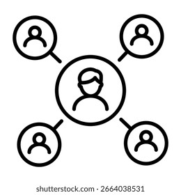 Un icono de estilo lineal que representa la red social