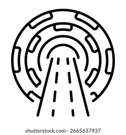 A linear style icon representing space portal