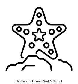 Ein lineares Stilsymbol, das Seestern darstellt