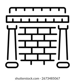 Ein lineares Symbol für eine Steinmauer