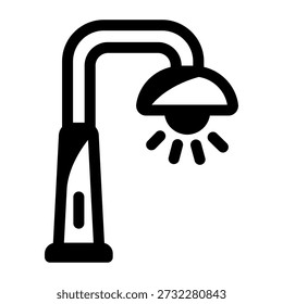 A linear style icon representing street lamp
