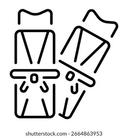 Um ícone de estilo linear que representa uma tabela  