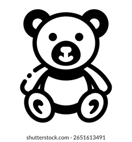 Un icono de estilo lineal que representa el oso de peluche
