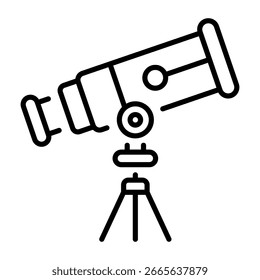 A linear style icon representing telescope