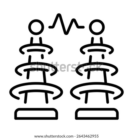 A linear style icon representing tesla coil  