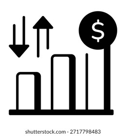 Um ícone de estilo linear que representa o gráfico de transações