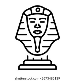 Um ícone de estilo linear representando o tutankhamun