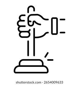 A linear style icon representing unclogging 