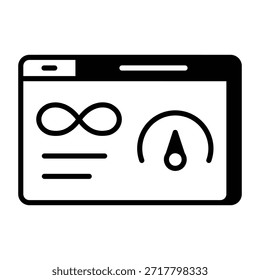 A linear style icon representing unlimited bandwidth