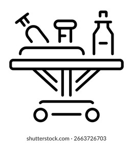 Um ícone de estilo linear que representa o carrinho de utilitário