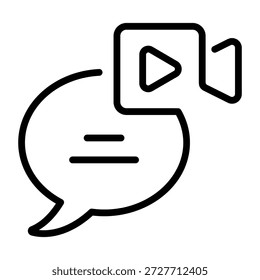 Video Un icono de estilo lineal que representa la mensajería