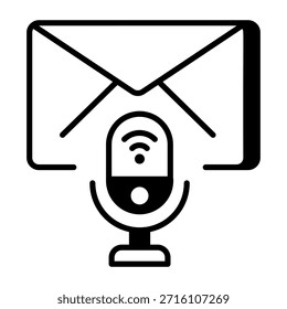 A linear style icon representing voice mail