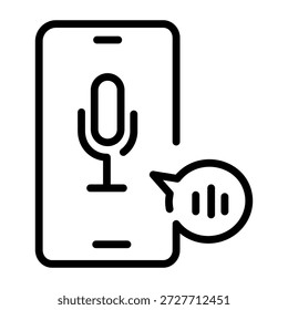 Un icono de estilo lineal que representa un mensaje de voz