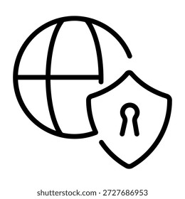 Um ícone de estilo linear representando a vpn