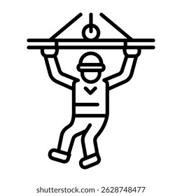 Un icono de estilo lineal del hombre de rescate