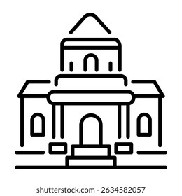 A linear style icon of rock hewn