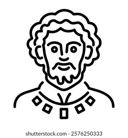 A linear style icon of roman bard 