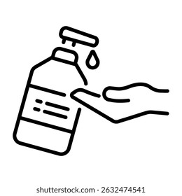A linear style icon of sanitizer
