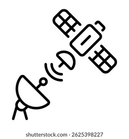 A linear style icon of satellite communication

