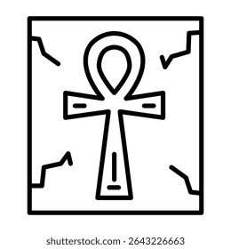 Um ícone de estilo linear mostrando o ankh